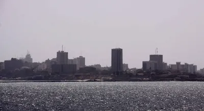 Skyline of Dakar, Senegal, viewed from Gorée Island