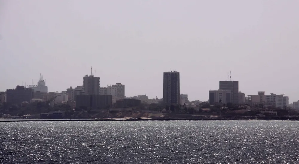 Skyline of Dakar, Senegal, viewed from Gorée Island